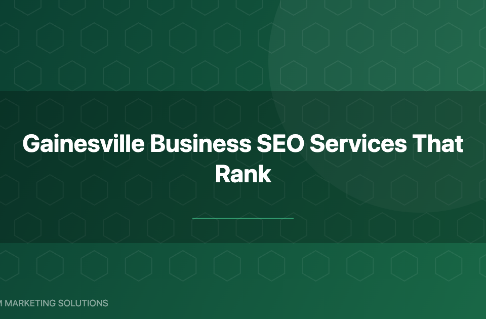 Gainesville business SEO services