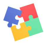 Colorful puzzle pieces representing custom website design strategy Gainesville FL