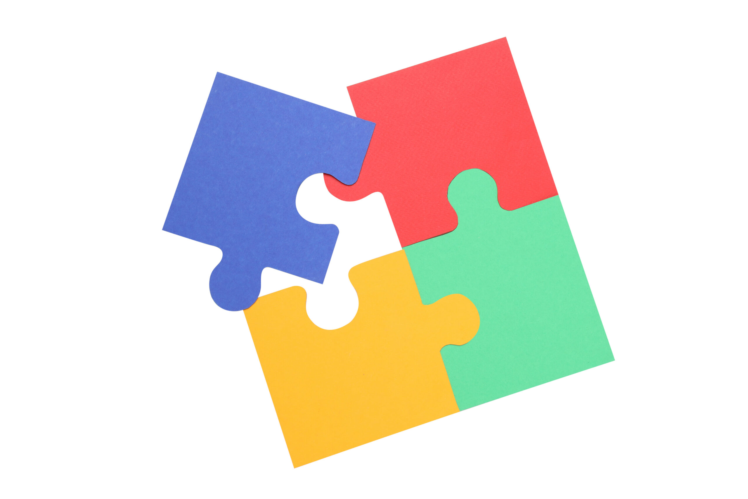 Colorful puzzle pieces representing custom website design strategy Gainesville FL