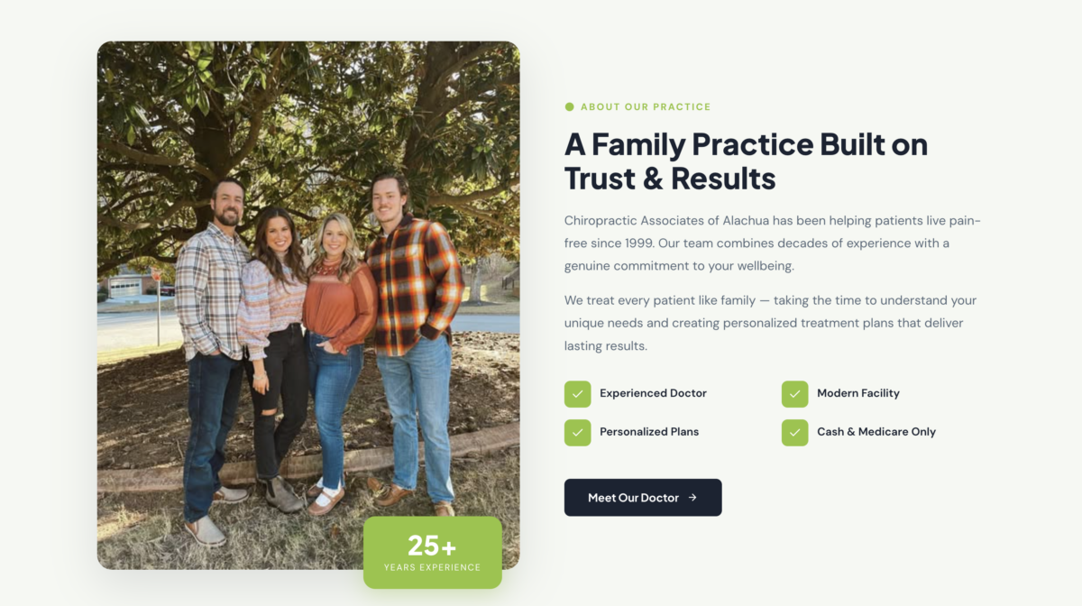 Chiropractic Associates of Alachua — A Site Refresher That Holds Visitors for 13 Minutes