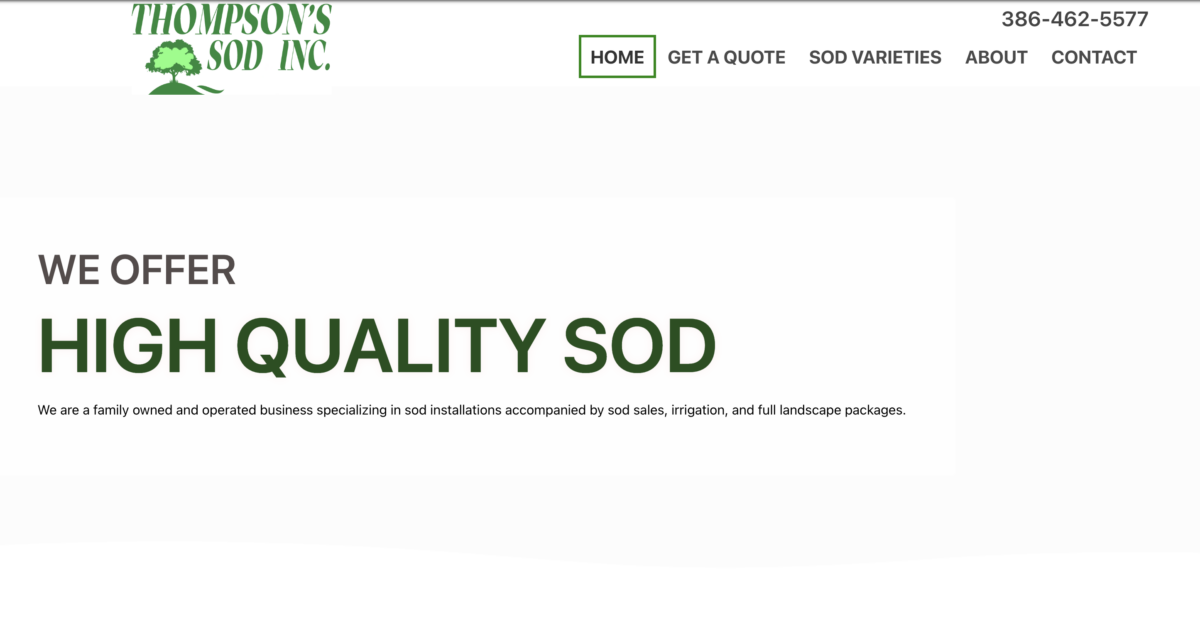 Thompson’s Landscape Solutions — A Site Refresher That Nearly Tripled Traffic