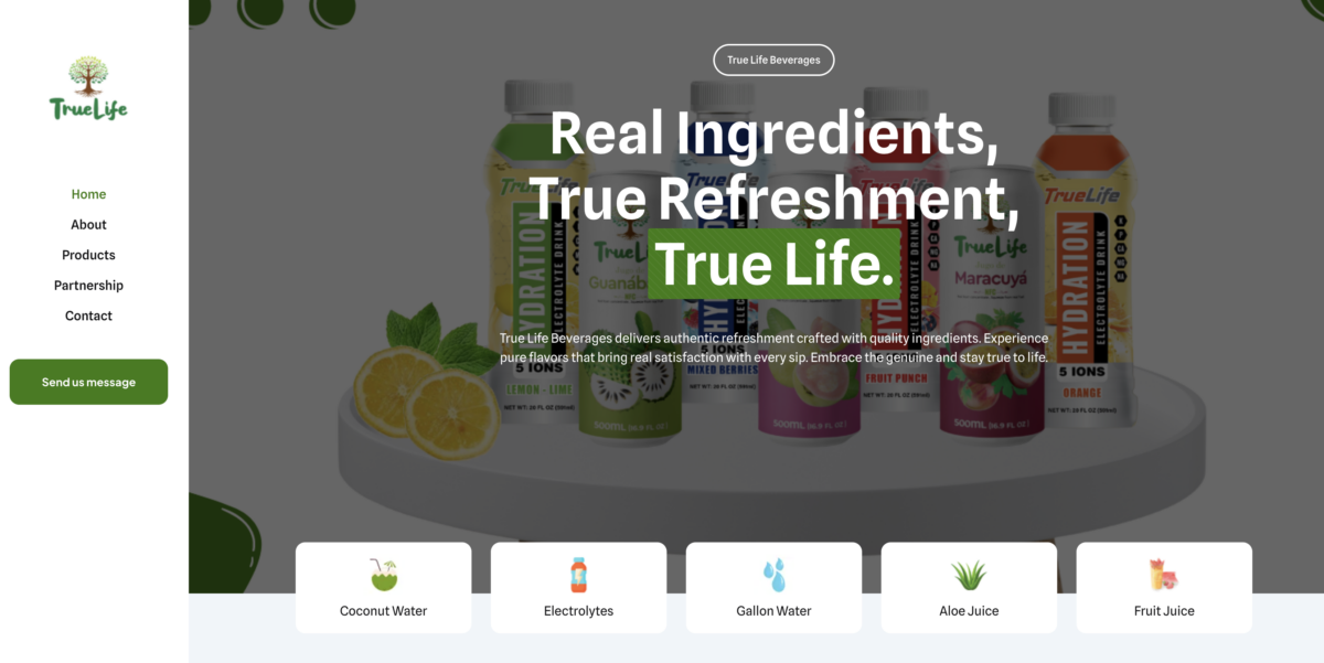 True Life Beverages — A Brand-New Digital Home for a Premium Electrolyte Beverage
