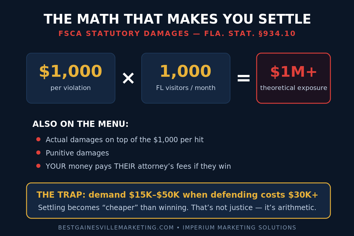 FSCA statutory damages math - 1000 dollars per violation makes businesses settle