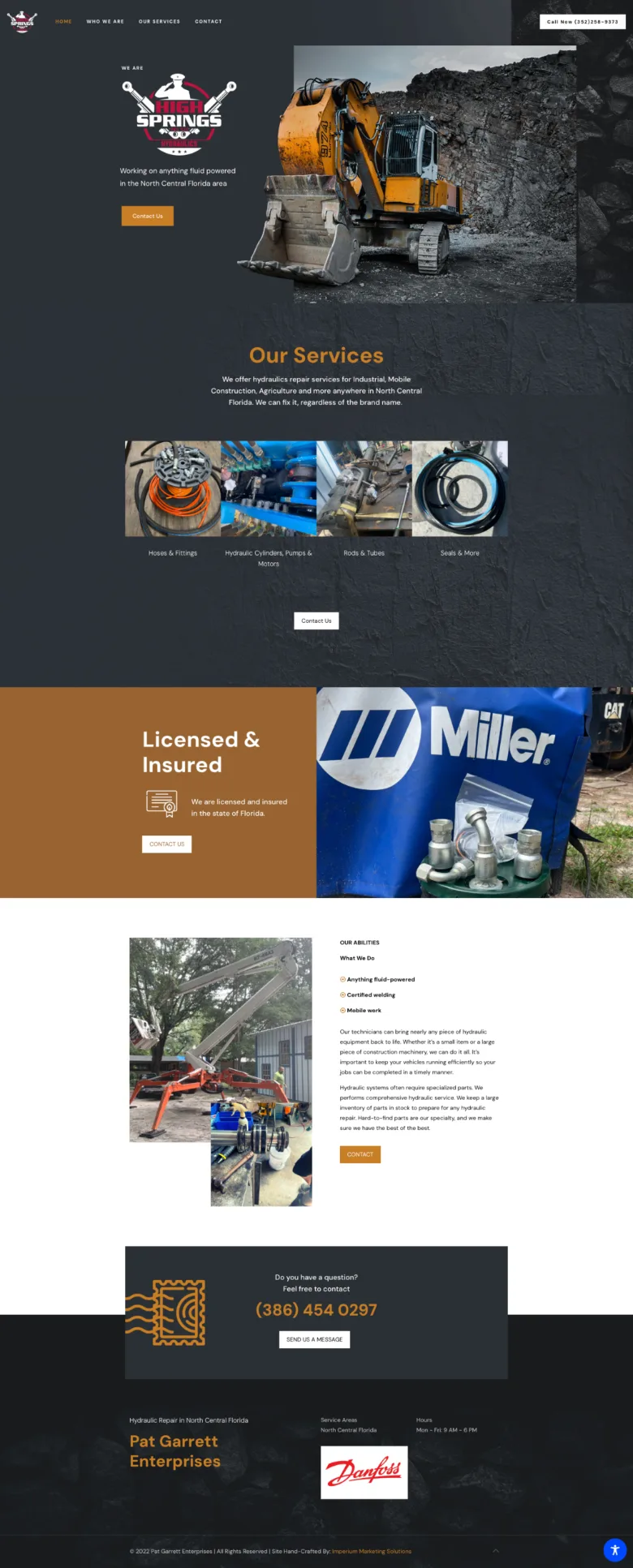Pat Garrett LLC website, full page