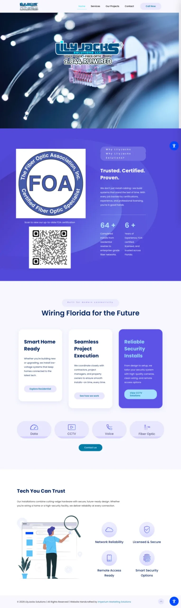 RU Wired electrical contractor website, full page