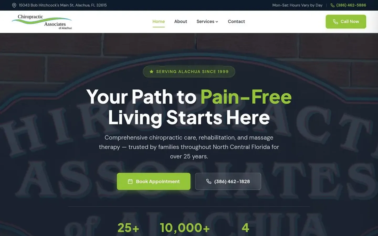 Alachua Chiropractic website built by Imperium Marketing Solutions