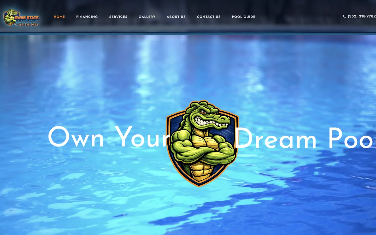 Swim State Pool Service website built by Imperium Marketing Solutions